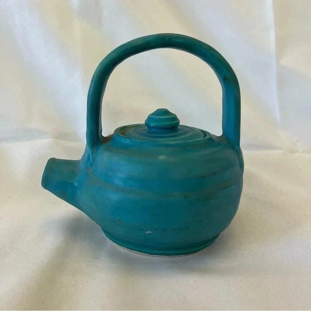 Vintage Handmade Clay Pottery Tea Pot